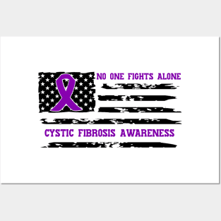 No One Fights Alone Cystic Fibrosis Awareness Posters and Art